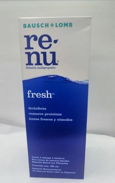 Solucion Bausch + Lomb Renu Fresh 500ml - Limpieza, Desinfeccion e Hidratacion para Lentes de Contacto Blandos