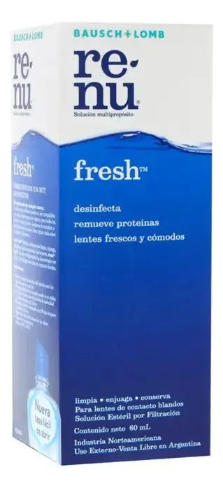 Solucion Bausch + Lomb Renu Fresh 500ml - Limpieza, Desinfeccion e Hidratacion para Lentes de Contacto Blandos